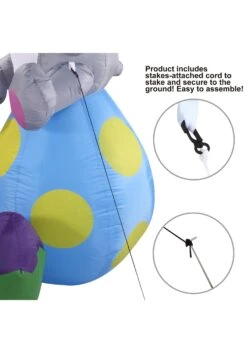 Large Bunny On Eggs 6Ft Tall Inflatable Decoration -Halloween Decoration Store 6ft tall large bunny on eggs inflatable decoration alt 4