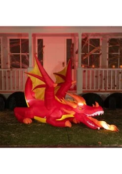6FT Tall Large Fire Dragon Inflatable Decoration