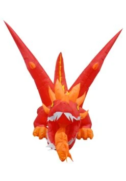 6FT Tall Large Fire Dragon Inflatable Decoration -Halloween Decoration Store 6ft tall large fire dragon inflatable decoration alt 2