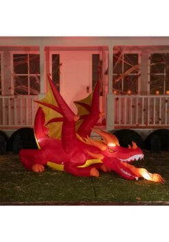 6FT Tall Large Fire Dragon Inflatable Decoration -Halloween Decoration Store 6ft tall large fire dragon inflatable decoration alt 5