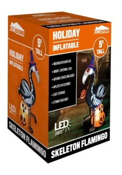 6' Large Skeleton Flamingo Inflatable Decoration 8 6' Large Skeleton Flamingo Inflatable Decoration -Halloween Decoration Store 6ft tall large skeleton flamingo inflatable decora alt 3