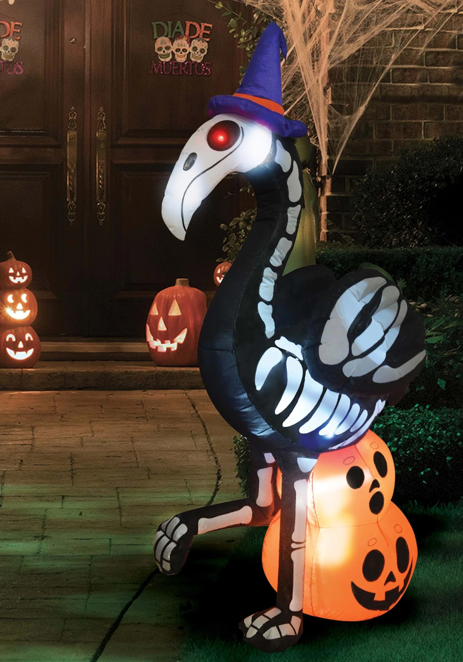 6' Large Skeleton Flamingo Inflatable Decoration 1 6' Large Skeleton Flamingo Inflatable Decoration