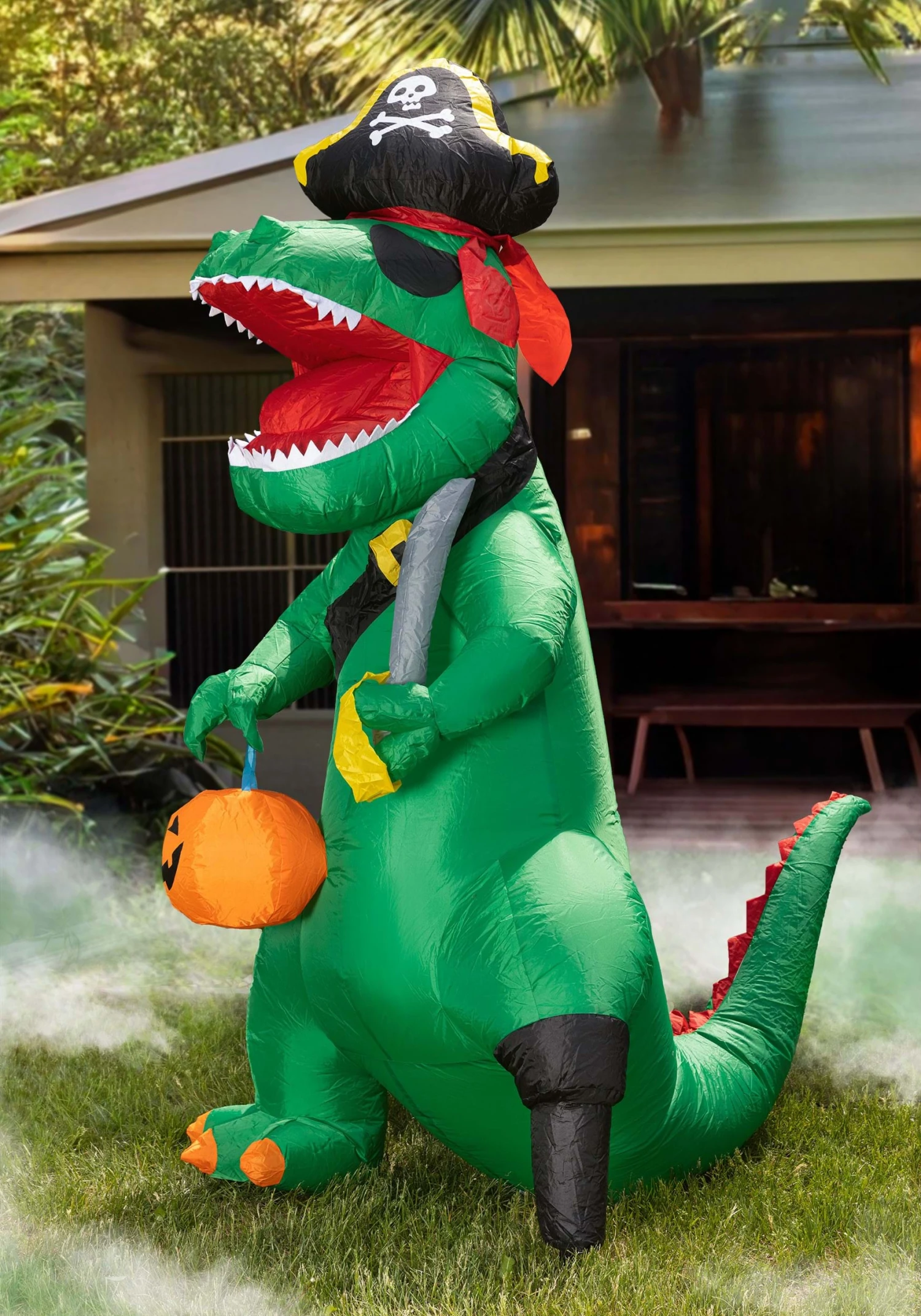 Inflatable 7 Foot Pirate Dinosaur Decoration 1 Inflatable 7 Foot Pirate Dinosaur Decoration