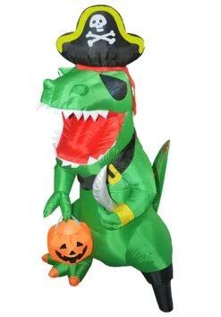 Inflatable 7 Foot Pirate Dinosaur Decoration 5 Inflatable 7 Foot Pirate Dinosaur Decoration -Halloween Decoration Store 7 inflatable pirate dinosaur decoration alt 2