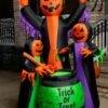 72" Electric Inflatable Witches And Cauldron Halloween Decoration