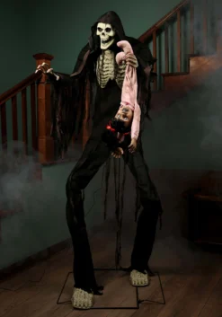 7FT Animated Towering Boogey Man With Kid Halloween Decoration