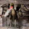 7 Ft Animated Winter Forest Dragon Decoration