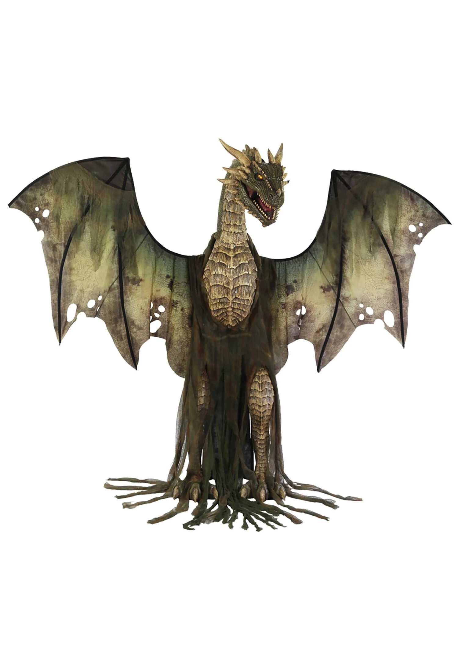 7 Ft Animated Winter Forest Dragon Decoration 3 7 Ft Animated Winter Forest Dragon Decoration - Image 3