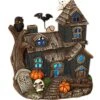 Lighted 8.3" Resin Haunted House Halloween Decoration