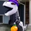 8FT Inflatable Skeleton T Rex Decoration