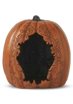 8" Hollow Orange Pumpkin W/Black Glitter Inside