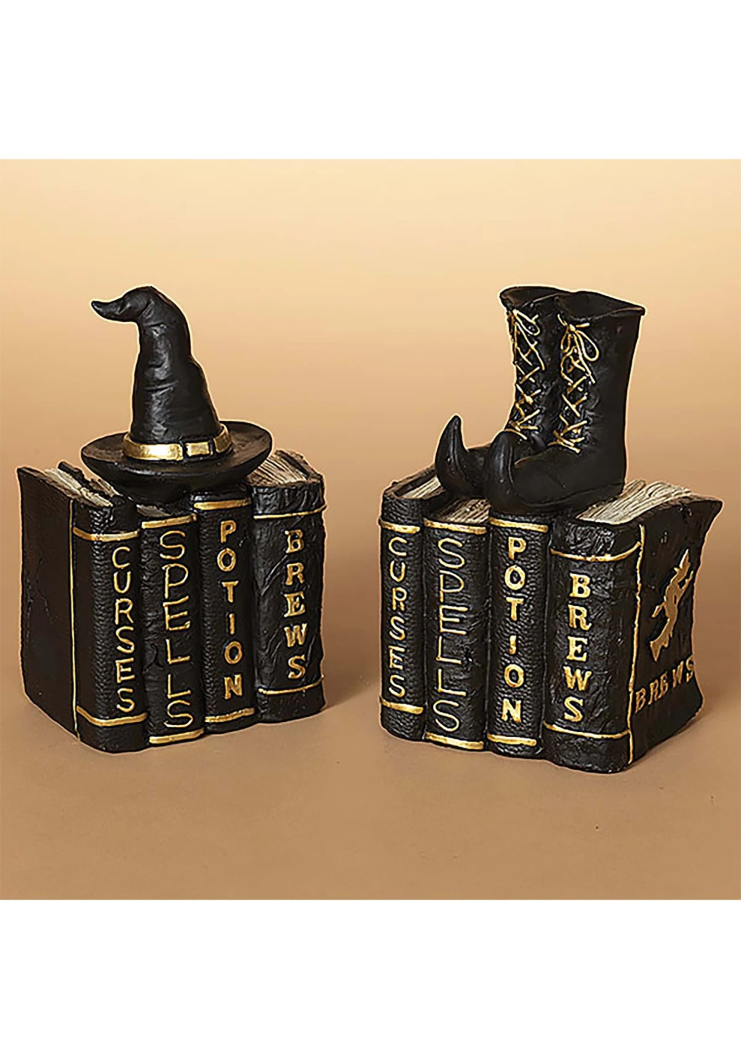 8-Inch Witches Books With Hat And Boots Decorative Set 1 8-Inch Witches Books With Hat And Boots Decorative Set