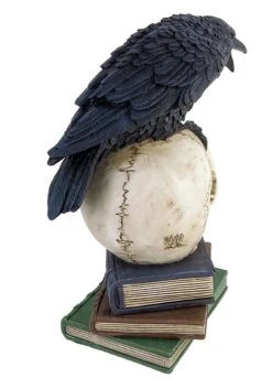 Poe's 8" Raven Skull Decoration -Halloween Decoration Store 8 poes raven skull decoration alt 2
