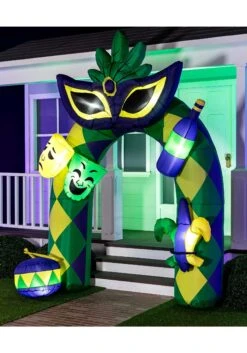 9.5FT Tall Mardi Gras Arch Inflatable Decoration -Halloween Decoration Store 9 5ft tall jumbo mardi gras arch inflatable decora alt 2