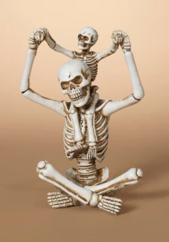 9" Skeleton With Skeleton Child Halloween Decoration