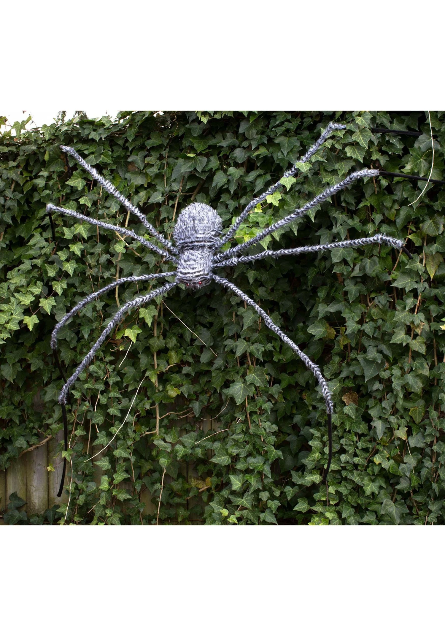 Fun World Gray Fuzzy 90" Spider Decoration 2 Fun World Gray Fuzzy 90" Spider Decoration - Image 2