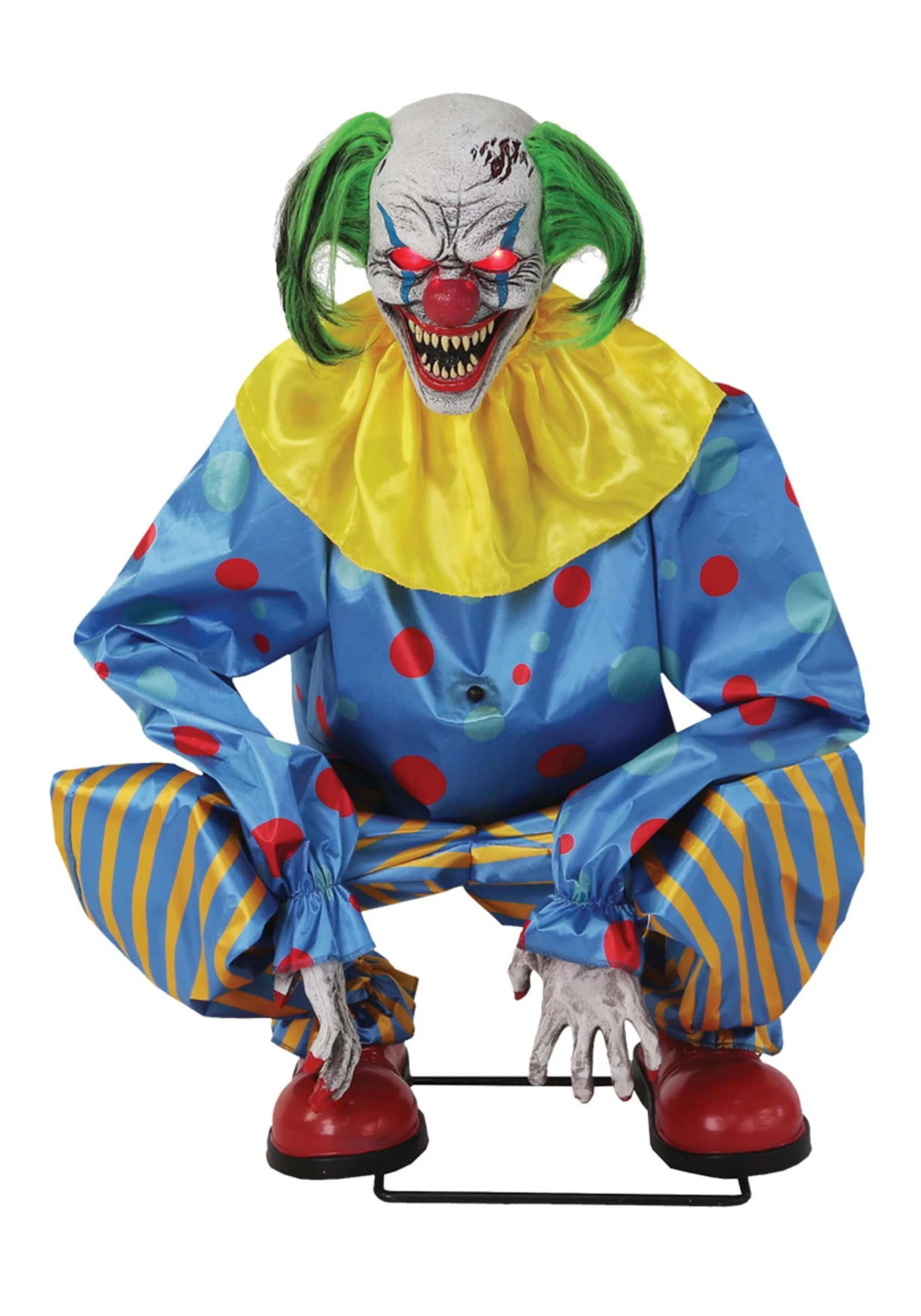 Animated Crouching Blue Clown Decoration 1 Animated Crouching Blue Clown Decoration