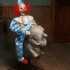 Animated Rocking Clown And Elephant Halloween Decoration