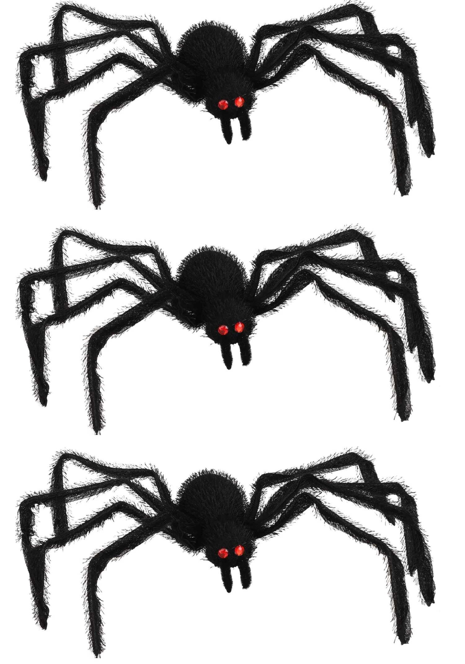 3 Pack Black Spiders Decoration 2 3 Pack Black Spiders Decoration - Image 2