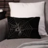 14 Inch Beaded Spider Black Velvet Pillow
