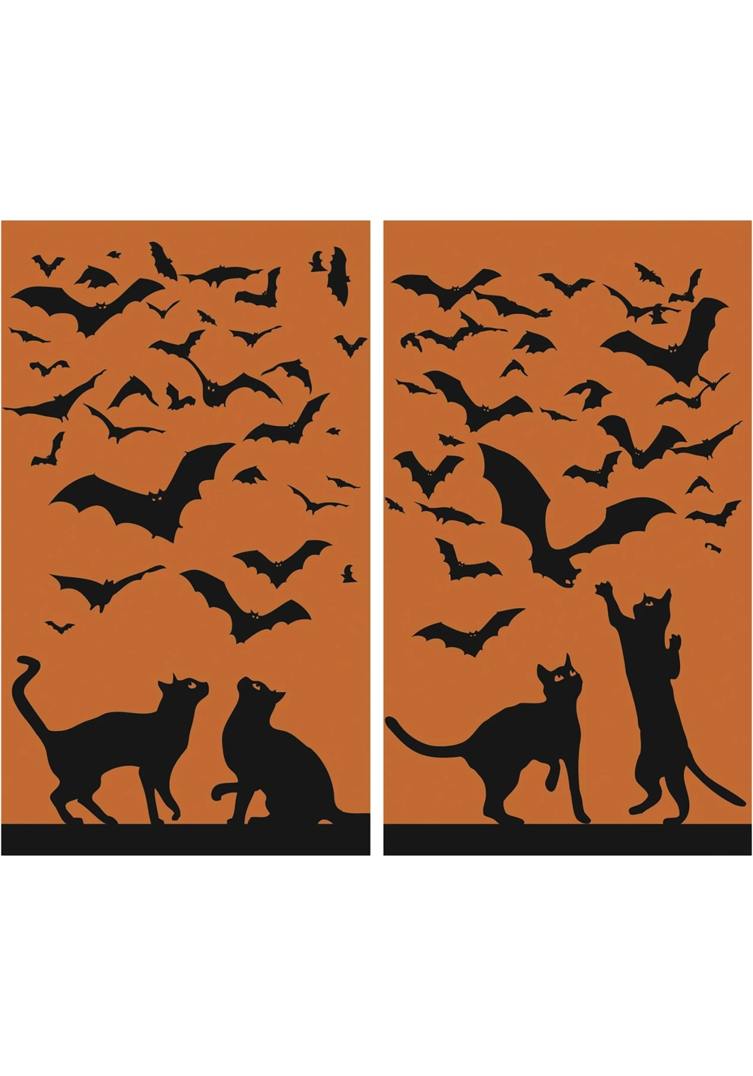 Silhouette Cats And Bats Window Poster Decoration 1 Silhouette Cats And Bats Window Poster Decoration