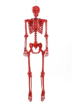 5 Foot Poseable Crazy Bones Skeleton In Red Halloween Decoration -Halloween Decoration Store crazy bones poseable skeleton in red alt 2