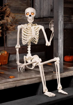 5FT Deluxe Flaming Light Up Eyes & Talking Skeleton Halloween Decoration -Halloween Decoration Store deluxe flaming light up eyes talking skeleton alt 2