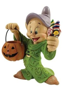 Jim Shore Dopey Disney Halloween With Pumpkin Statue