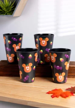 Disney Mickey Pumpkins Set Of 4 Tossed Black Tumblers
