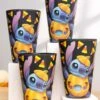 Adult Disney Stitch Jack O'Lantern Black Tumblers Set Of 4