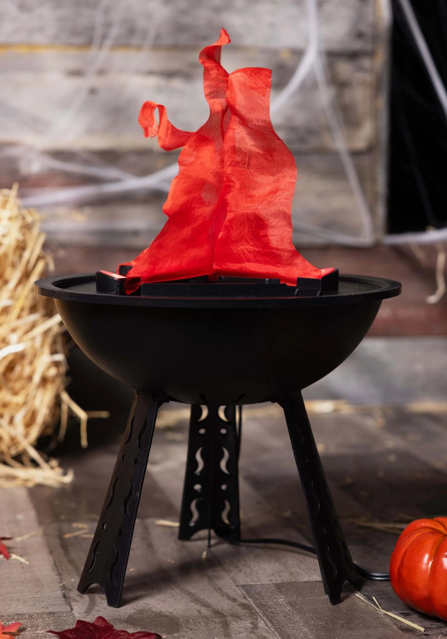 Faux Fire Cauldron Halloween Decoration 1 Faux Fire Cauldron Halloween Decoration