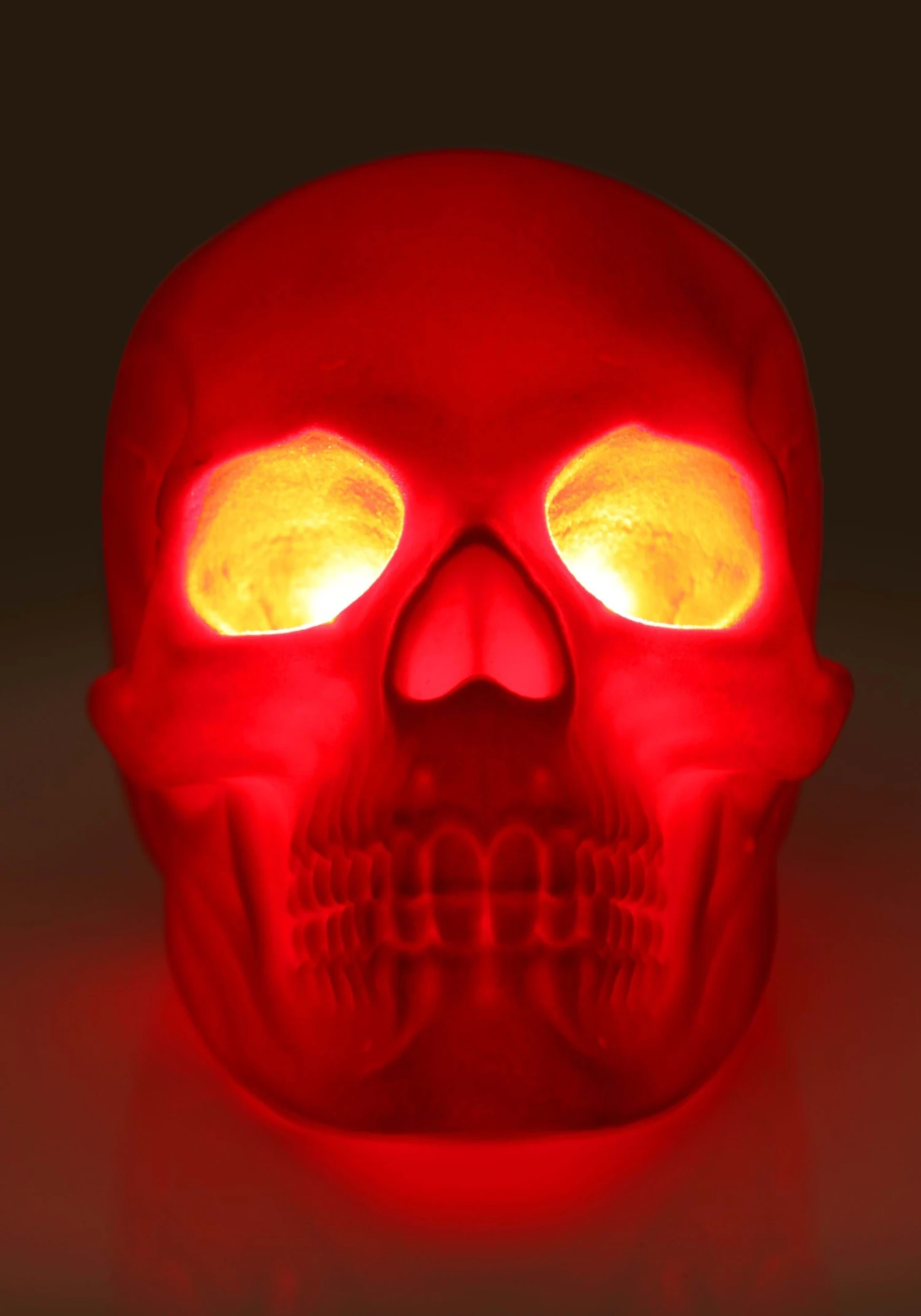 Flocked Velvet Light Up Skull Halloween Decoration 2 Flocked Velvet Light Up Skull Halloween Decoration - Image 2