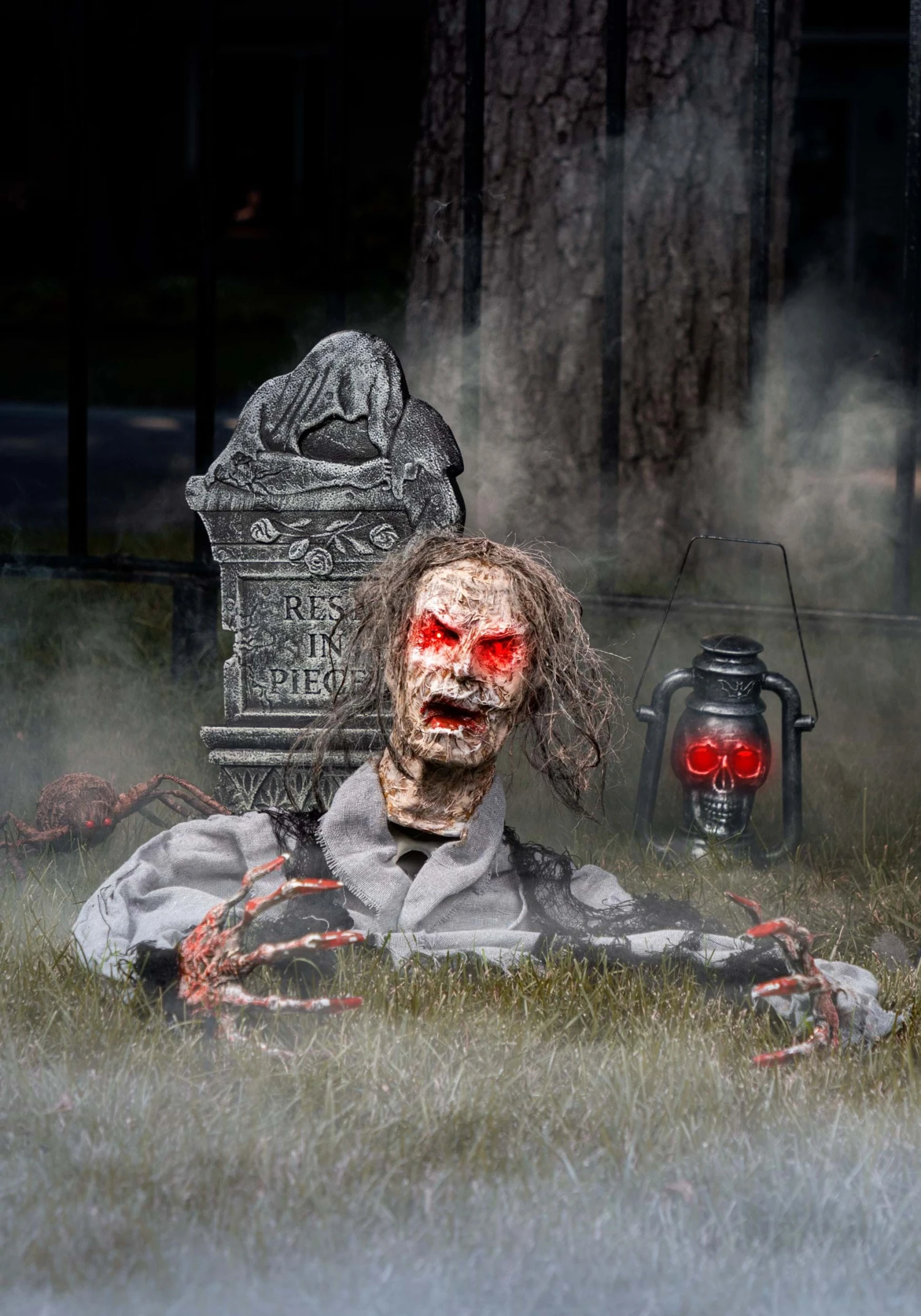 Half Body Zombie With Light Up Red Eyes Halloween Decoration 3 Half Body Zombie With Light Up Red Eyes Halloween Decoration - Image 3