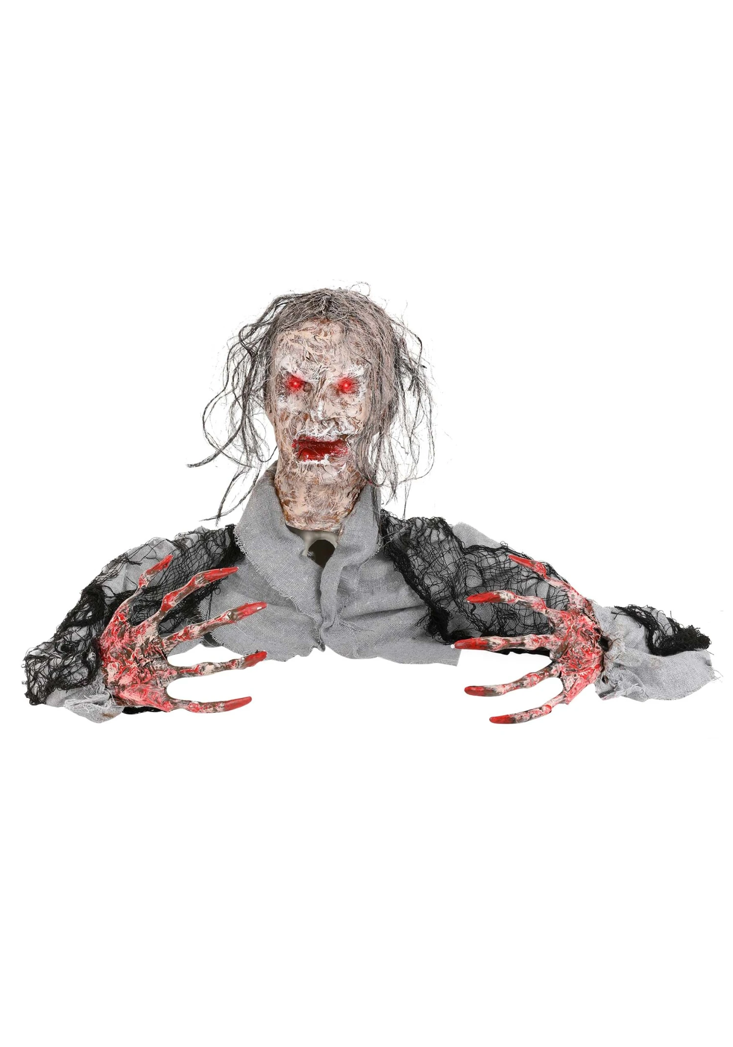 Half Body Zombie With Light Up Red Eyes Halloween Decoration 4 Half Body Zombie With Light Up Red Eyes Halloween Decoration - Image 4