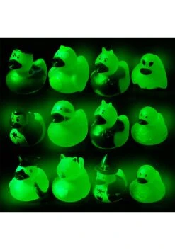 Pack Of 12 Glow In The Dark Halloween Rubber Duckies -Halloween Decoration Store halloweem rubber duckies glow in the dark 12 pack alt 2