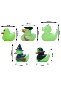 Pack Of 12 Glow In The Dark Halloween Rubber Duckies -Halloween Decoration Store halloweem rubber duckies glow in the dark 12 pack alt 3
