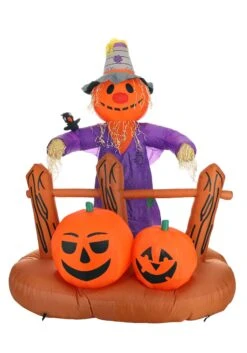Halloween Scarecrow With Pumpkins Inflatable Decoration 7 Halloween Scarecrow With Pumpkins Inflatable Decoration -Halloween Decoration Store halloween scarecrow inflatable decoration alt 3
