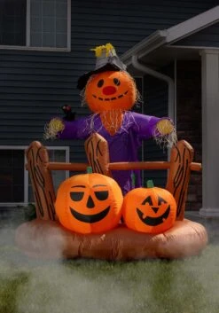 Halloween Scarecrow With Pumpkins Inflatable Decoration