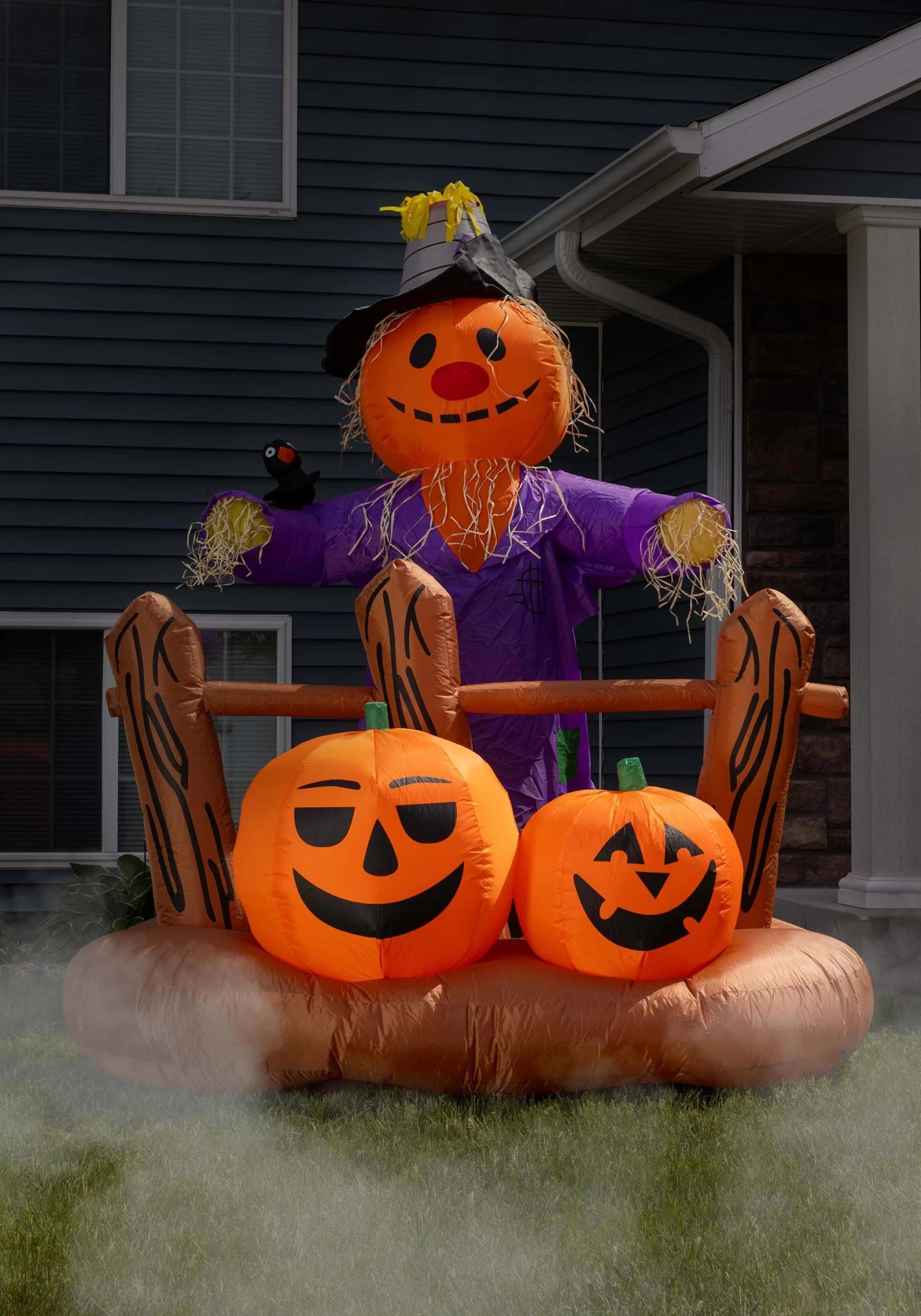 Halloween Scarecrow With Pumpkins Inflatable Decoration 1 Halloween Scarecrow With Pumpkins Inflatable Decoration