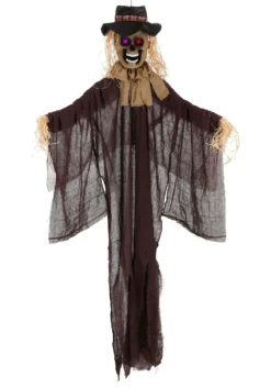 Hanging Scarecrow With Color Changing LED Lights Decoration -Halloween Decoration Store hanging scarecrow with color change led lights alt 5