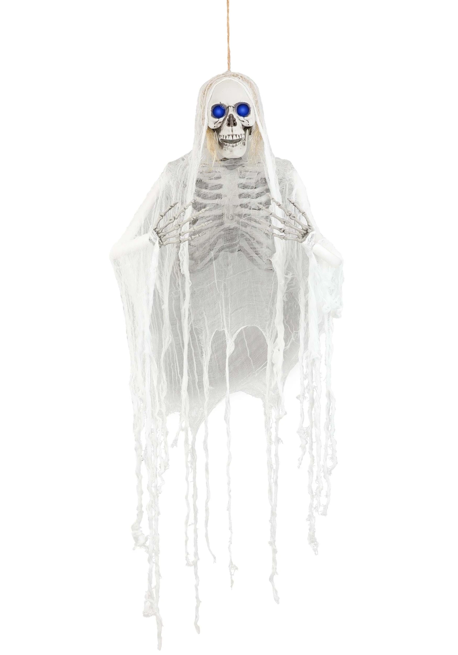 Haunted Hanging Skeleton With Blue Light Up Eyes Decoration 3 Haunted Hanging Skeleton With Blue Light Up Eyes Decoration - Image 3