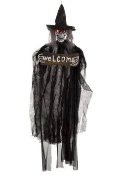 Hanging Witch Welcome Halloween Prop 5 Hanging Witch Welcome Halloween Prop -Halloween Decoration Store hanging witch alt 2