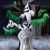 Haunted Ghost Tree With Tombstone Inflatable Decoration