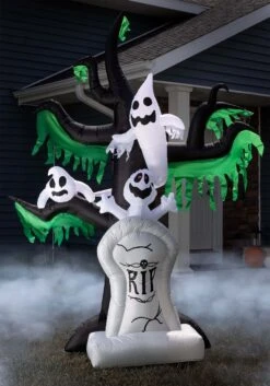 Haunted Ghost Tree With Tombstone Inflatable Decoration