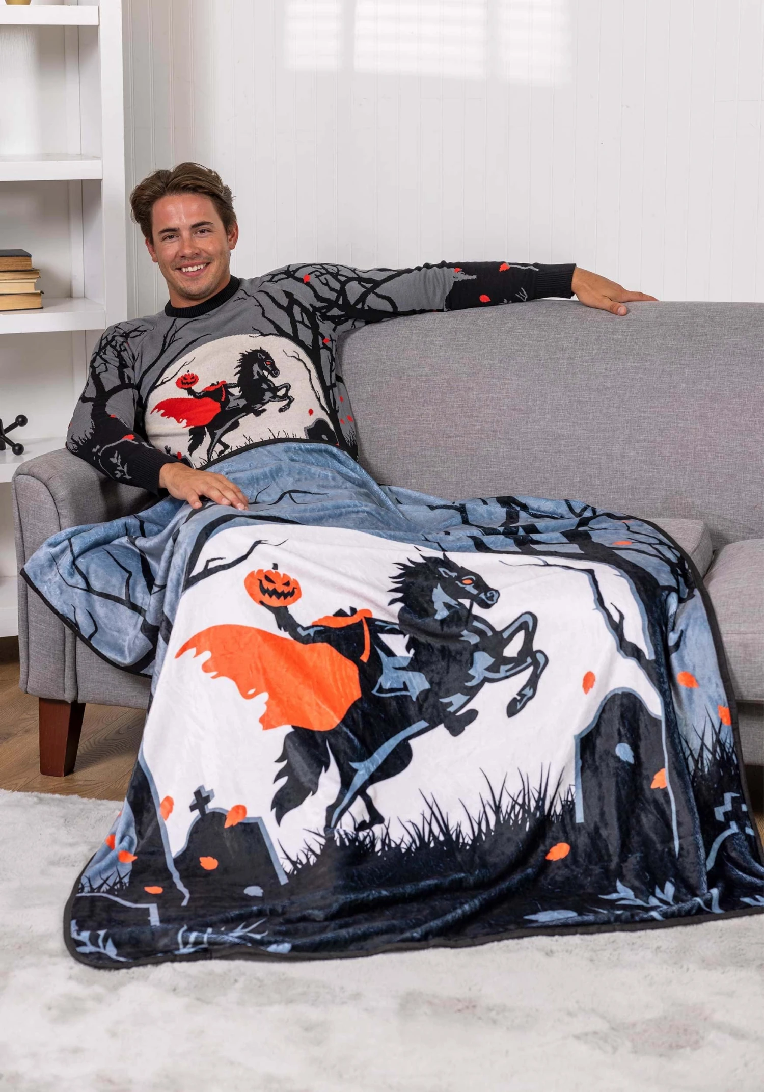 Headless Horseman Comfy Throw Blanket 2 Headless Horseman Comfy Throw Blanket - Image 2