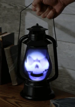 Hidden Ghost Face Light Up Lantern Halloween Decoration -Halloween Decoration Store hidden ghost face light up lantern prop alt 3