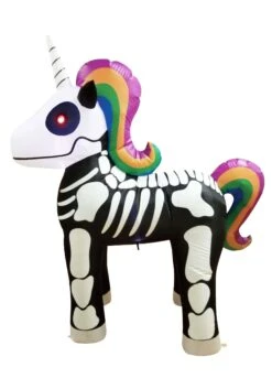 5' Inflatable Standing Skeleton Unicorn Decoration -Halloween Decoration Store inflatable 5 ft standing skeleton unicorn alt 3