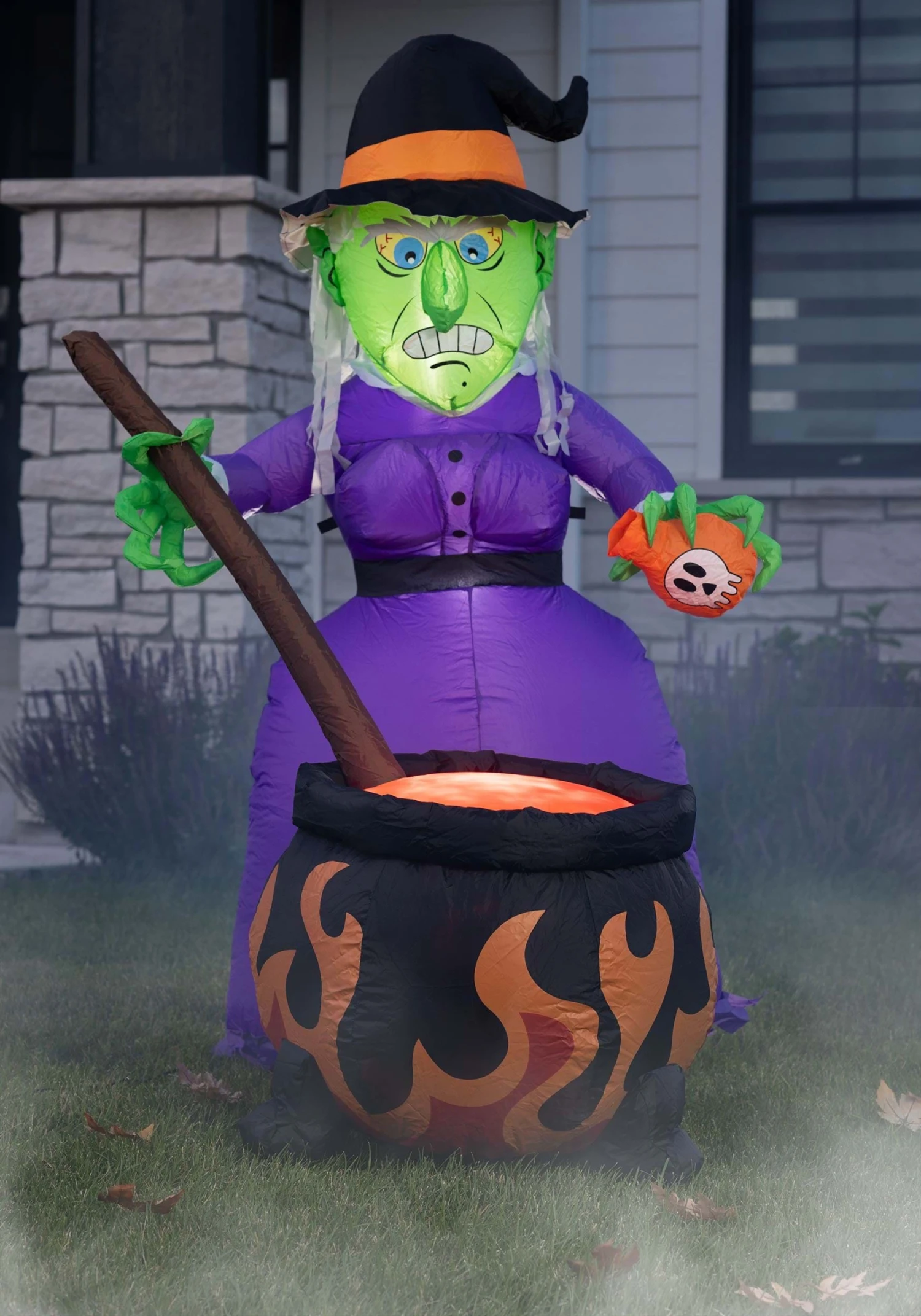 6FT Inflatable Witch And Cauldron Halloween Decoration 1 6FT Inflatable Witch And Cauldron Halloween Decoration