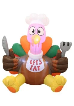 6FT Inflatable Let's Eat Turkey Decoration