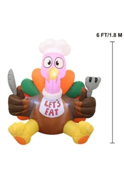 6FT Inflatable Let's Eat Turkey Decoration -Halloween Decoration Store inflatable 6ft lets eat turkey alt 2